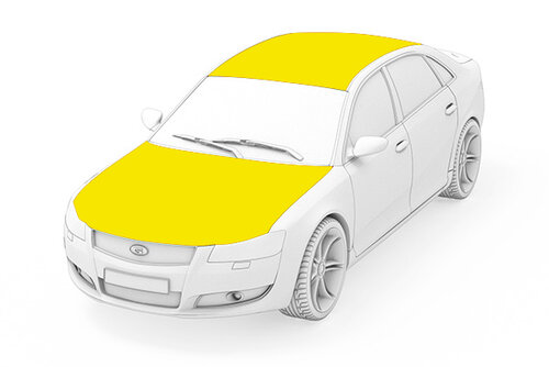 Car with yellow marking