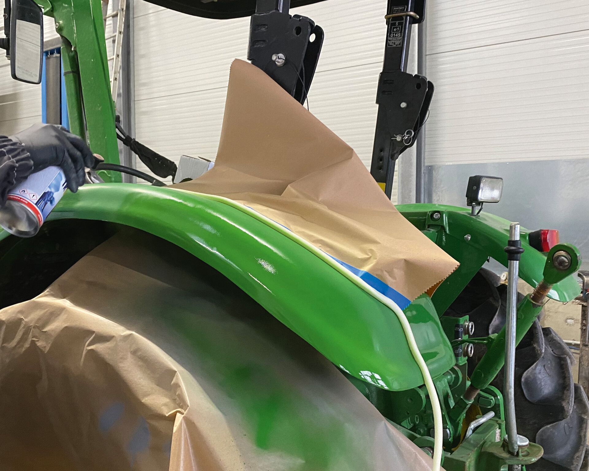 Paintwork repairs to construction vehicle