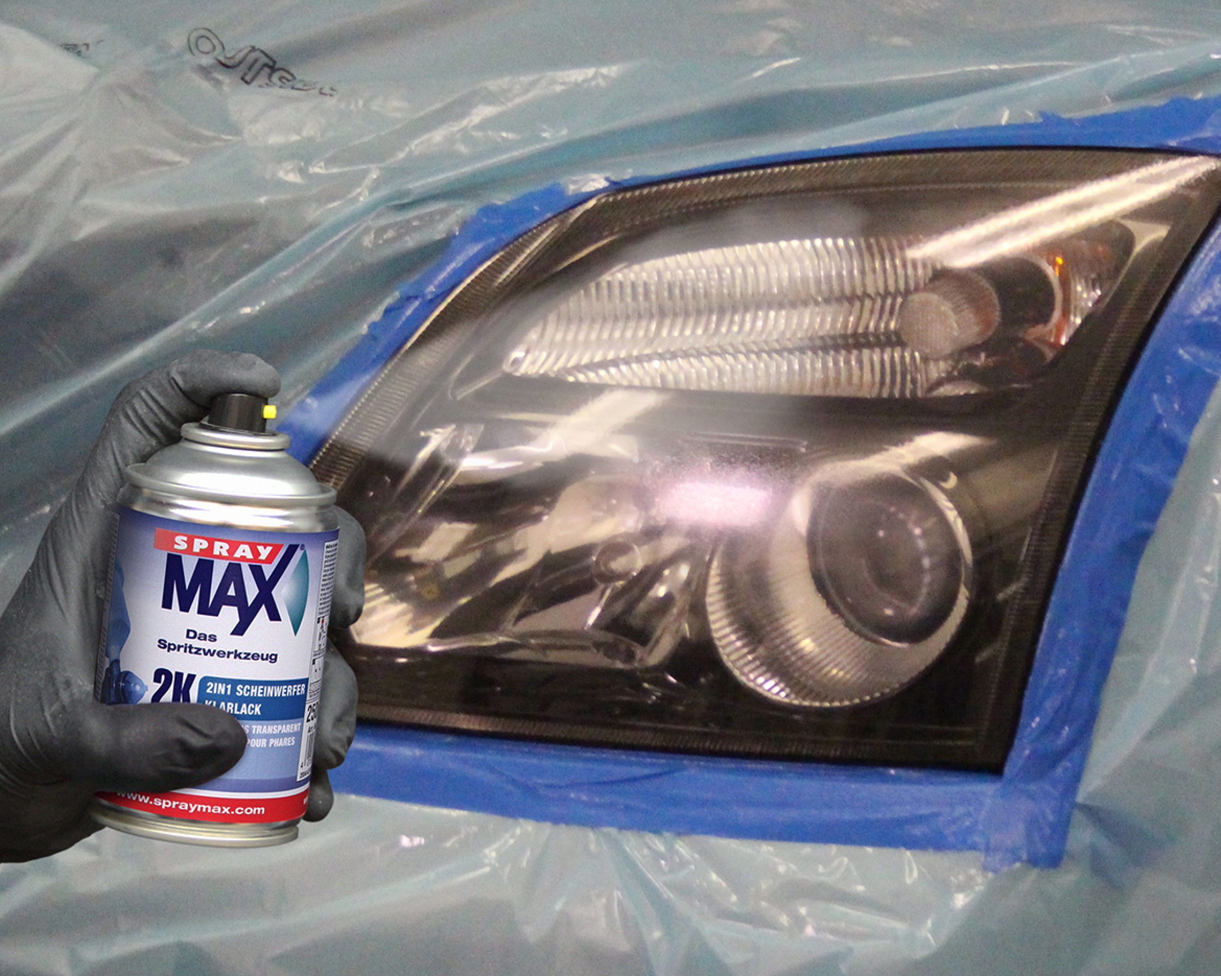 Headlight lens recoating